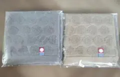 【新品未使用】今治タオルドット柄タオルハンカチ 2色セット　グレー　ベージュ