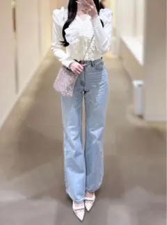 グレイル　ワイドセミフレアデニムパンツ　cu136