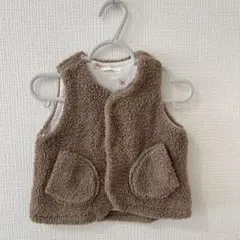 ベビーベスト サイズ70 ベージュ フリース