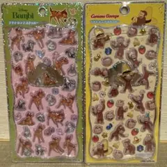 【国内正規品】バンビ　おさるのジョージ　プチドロ　プチドロップステッカー　セット