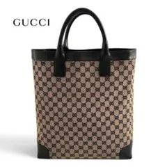 상태좋음 GUCCI グッチ GGキャンバス トートバッグ レザー 大容量 A4収納