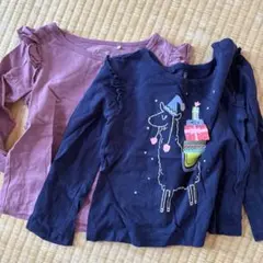 アルパカプリント長袖カットソー2枚セット