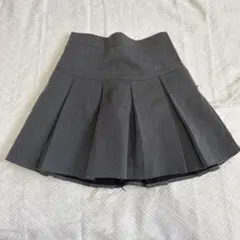 グレー プリーツミニスカート