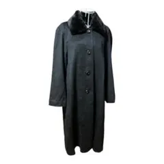 BRUGE カシミヤ100% ファー付き ロングコート ブラック