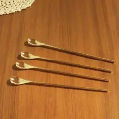 新品、未使用　スプーンマドラー　ゴールド　4本セットです。