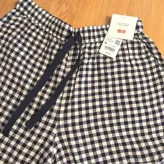 ユニクロ　プリンセスタムタム　チェック　シアサッカーイージーパンツ