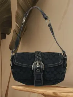 定番　人気　コーチ　ショルダーバッグ　ソーホー　ブラック　シグネチャー　6314