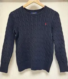 ラルフローレン ネイビー コットン ケーブル編み セーター M
