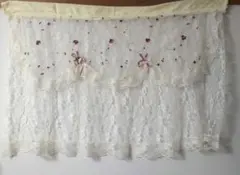 ホワイトレースカフェカーテン