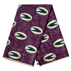 アフリカンバティック★ツバメ（紫）アフリカンプリント布ファブリックキテンゲ生地