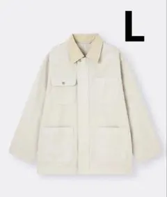 【美品】GU カバーオールジャケット　ライトグレー