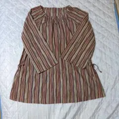 （まとめ27）ストライプ 長袖チュニック フリーサイズ