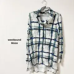 westbound【M】チェック柄 五分袖チュニック レーヨン素材 大きめ