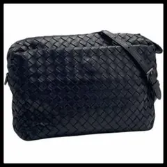 6363 美品 ボッテガヴェネタ イントレチャート ショルダーバッグ ブラック