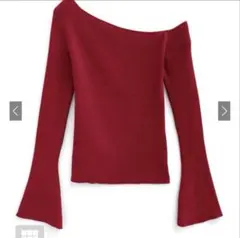 ワンショルダーフレアスリーブニットトップスGRL [ru1102] グレイル