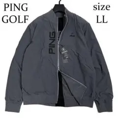 新品 ピン ゴルフ フルジップ ニット リバーシブル ジャケット グレー LL