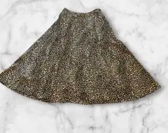 BEAUTY&YOUTH ロングフレアスカート レオパード