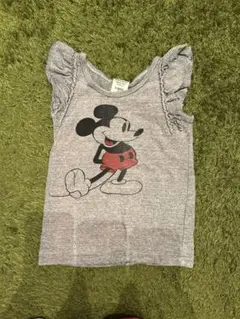 デニムダンガリー　ディズニー　ミッキー　フリル　Tシャツ　100のサムネイル