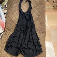 Axes femme 黒のノースリーブキュロットワンピース