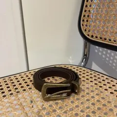 ブラウンレザー ベルト 真鍮バックル