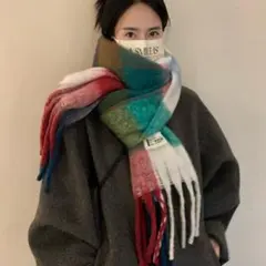 マフラー 小顔効果　大伴　高見え　上品　ひざ掛け　肩掛け　通勤　通学　韓国　防寒