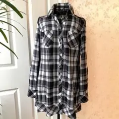 チュニックチェックシャツ