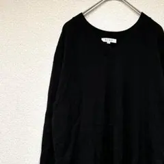 PLST ニット セーター Ｖネック 長袖 毛100% シンプル ゆったり