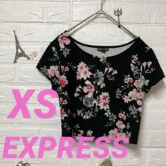 EXPRESS フラワープリント クロップドTシャツ 【XS】