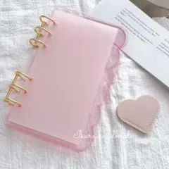 A6 アクリルバインダー セービングチャレンジ　もこもこ　 システム手帳リフィル