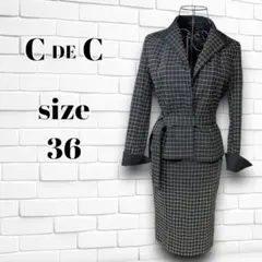 C de C チェック スカートスーツ セットアップ ビジネススーツ サイズ36