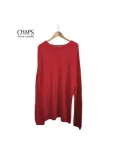 ★ CHAPS ラルフローレン 刺繍ロゴ ヘリンボーン ニット セーター XXL