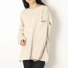 archives 袖スリット スウェット 肩あき 美品 ベージュ