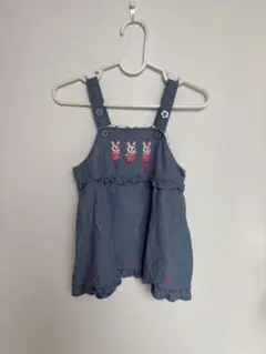 ミキハウス♡ウサギ刺繍デニムジャンバースカート