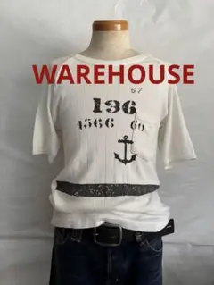 WAREHOUSE アンカープリント Tシャツ　ポケット付き