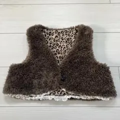 レオパード柄ファーベスト（ブラウン）