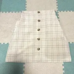 k.【エムズエキサイト】チェック柄タイトスカート フロントボタン