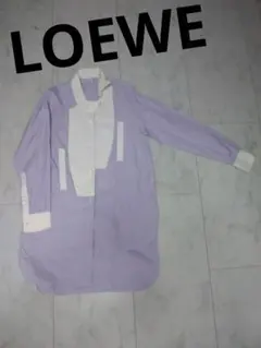 LOEWE　ストライプパッチワークシャツワンピース