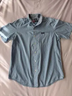 CHAPS 1987年 青系ストライプ 半袖シャツ