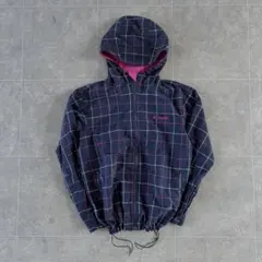 columbia nylon jacket check pattern y2k