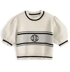 GRL パフスリーブモノグラムニットトップス[ru1064]