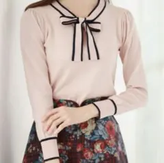 toccoclosetボウタイリボンニット