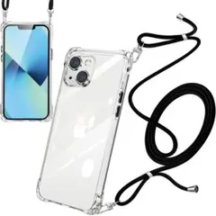 じ*こ様 iPhone13/14用クリアケース ストラップ付き