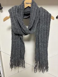 グレー フリンジ付き マフラー