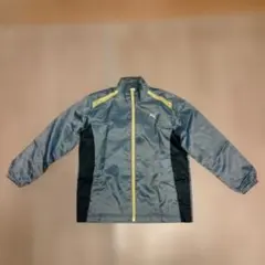 PUMA ナイロンジャケット グレー/ブラック/イエロー　150