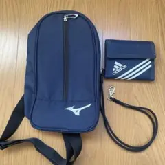 adidas アディダス　ネイビー　ナイロン財布　ミズノ　ボディバッグ