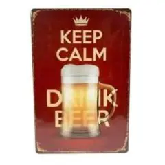 KEEP CALM DRINK BEER ブリキ看板 インテリア