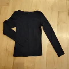 UNIQLO リブ 長袖Tシャツ S 黒