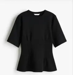 H＆M ウエストシェイプインターロックTシャツ ブラック Lのサムネイル