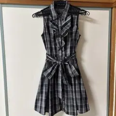 CECIL McBEE ノースリーブミニワンピース ブラックチェック
