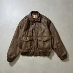 レザーA2フライトジャケットMブラウン短丈エイジングフライングタイガー